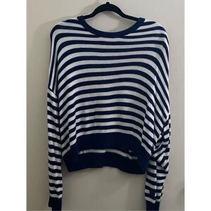 PINK XL cropped, striped sweater